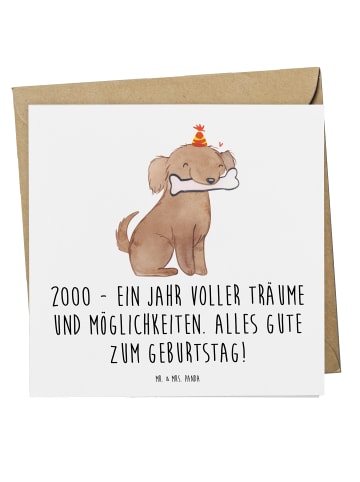 Mr. & Mrs. Panda Glückwunschkarte 2000 Geburtstagsträume mit Spruch in Weiß