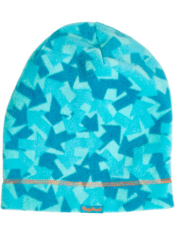 Playshoes Fleece-Beanie Pfeile Camouflage in Petrol