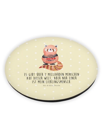 Mr. & Mrs. Panda magnet Roter Panda mit Spruch in Gelb Pastell