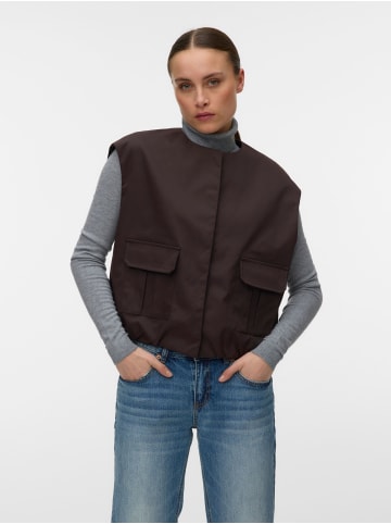 Vero Moda Oversized Weste mit Taschen in Chocolate Torte