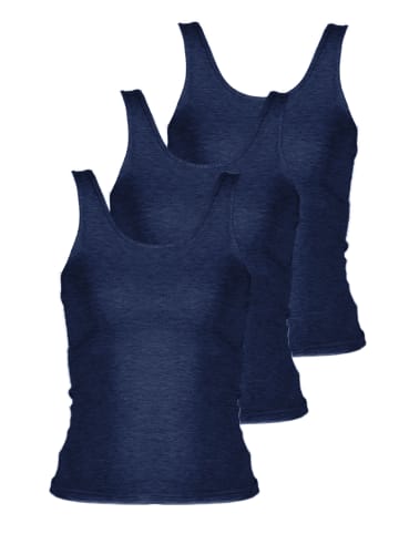 Nina von C. 3er Pack Achseltop in denim melange