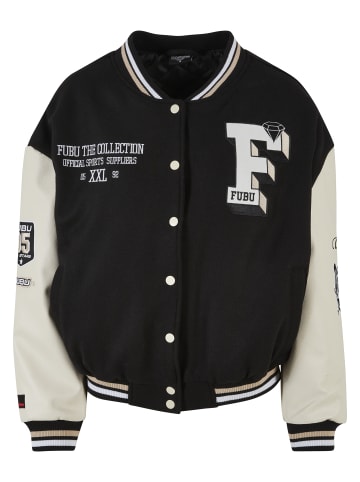 FUBU FUBU Damen FW231-017-1 FUBU College Varsity Jacket in black/offwhite/sand