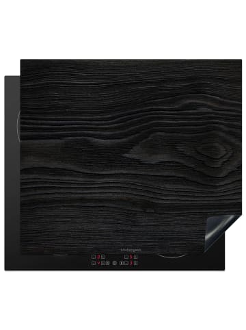 Herdabdeckplatte Holzoptik schwarz