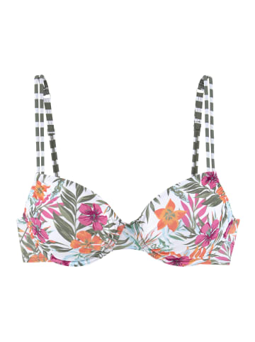 Venice Beach Bügel-Bikini-Top in weiß bedruckt