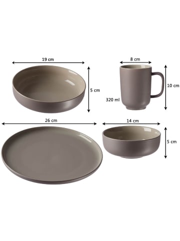 Ritzenhoff & Breker 16-tlg. Kombiservice Jasper in – in taupe