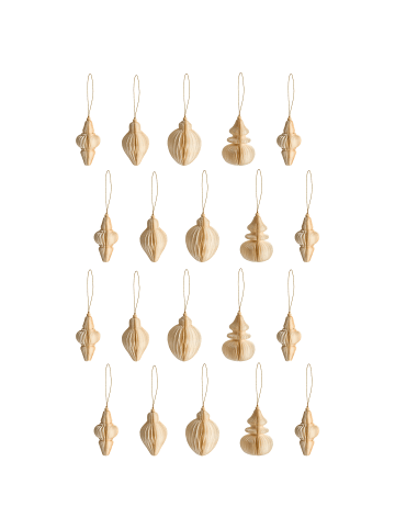 Beliani Weihnachtsbaumkugeln ALTAELVA in Beige