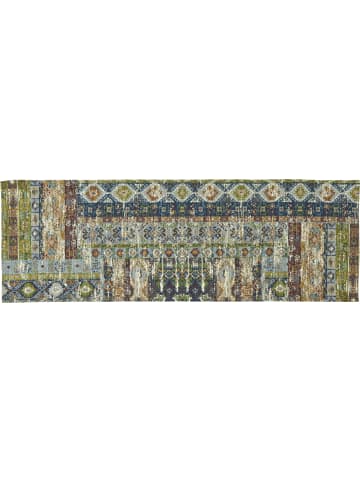 Sander Baumwollmischung, Gewebt, Gobelin Tischläufer Soumak in blau/braun