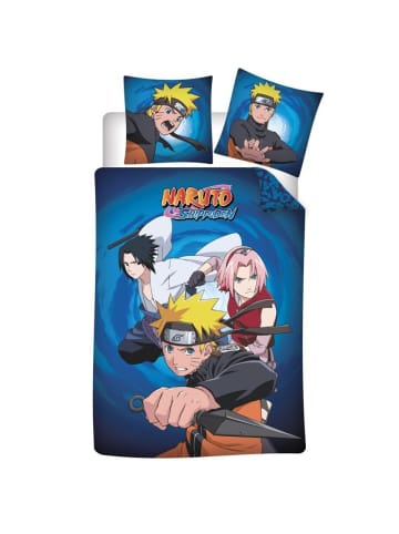 Naruto Naruto Flanell Bettwäsche 135x200 cm + Kissenbezug 80x80 cm in Blau