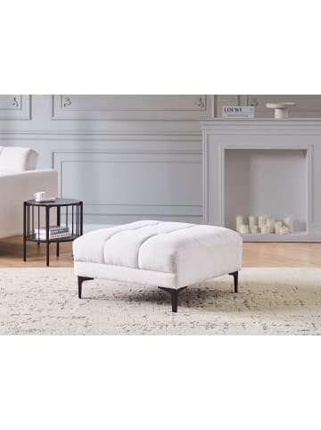 Beliani Ottomane ALNES in Weiß/Schwarz - (W) 88 x (H) 41 x (L) 80 cm
