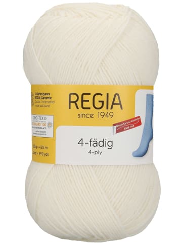 Regia Handstrickgarne 4-fädig Uni, 100g in SuperWeiß