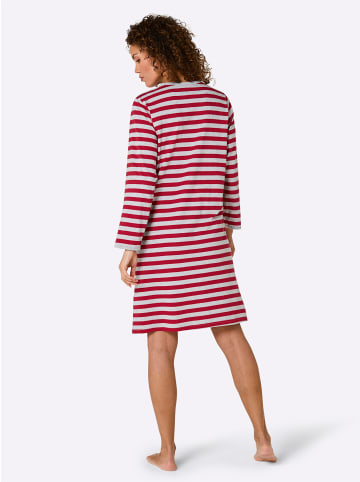 Comtessa Sleepshirt in grau-meliert-rot-geringelt