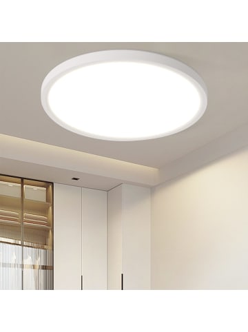 ZMH Deckenleuchte LED in weiß Ø30cm rund 3000K warmweiß 24W Wohnzimmerlampe