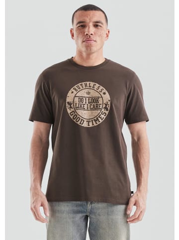 QS T-Shirt in 89D0_dunkelbraun