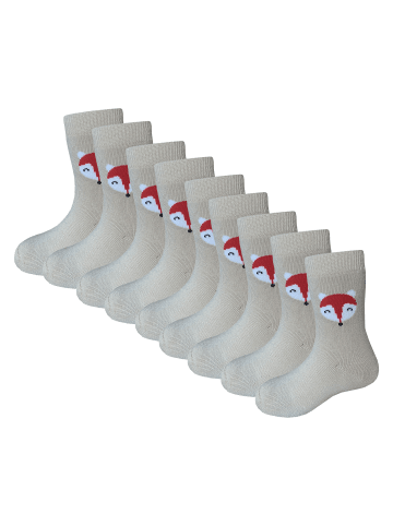 Yalion 9er-Set Yalion Socken mit Tiermotiven, weich & bequem in Beige