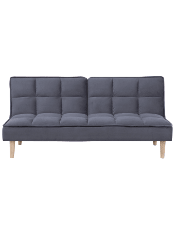 Beliani 3-Sitzer Sofa SILJAN in Grau/Heller Holzfarbton - (W) 177 x (H) 80 x (L) 80 cm