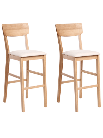 Beliani 2er-Set Barhocker AMBLER in Braun/Beige