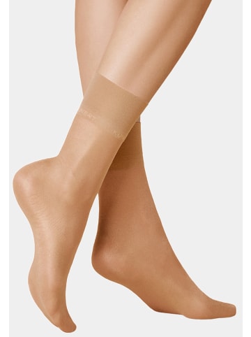 Kunert Feinsöckchen Satin Look 20 druckfreier Bund in tan