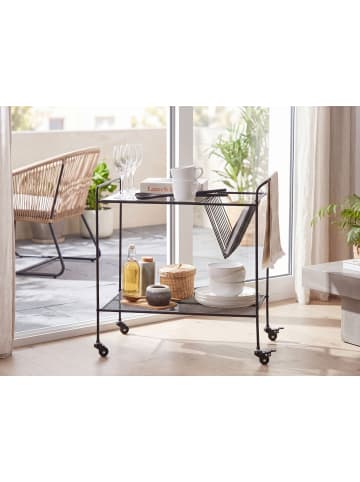 Beliani Servierwagen ALAMO in Schwarz - (W) 70 x (H) 70 x (L) 40 cm