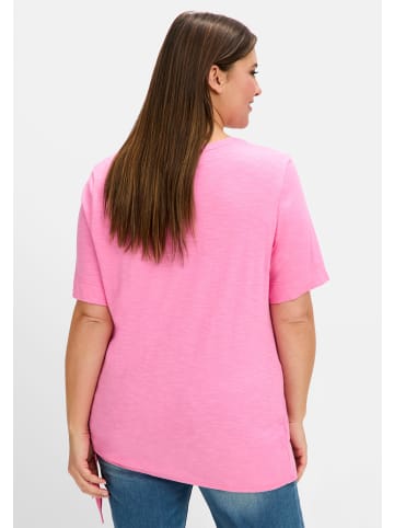 sheego T-Shirt in blumiges pink
