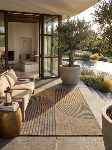 KADIMA DESIGN Balkon-Teppich VIGOLENO modern Bögen Wohnzimmer Schlafzimmer in Braun-Schwarz