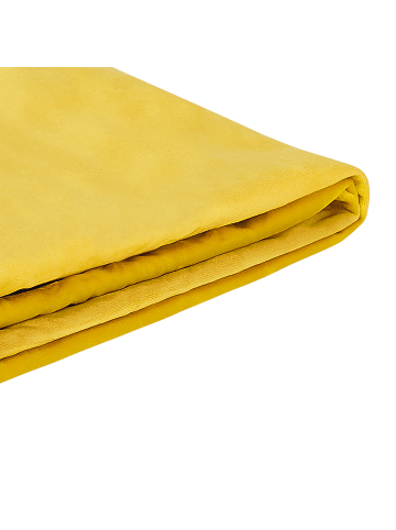 Beliani Bettrahmenbezug FITOU in Gelb - (W) 190 x (H) 75 x (L) 214 cm
