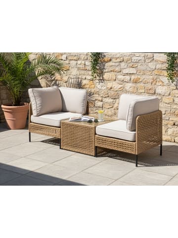 Beliani 3-tlg Lounge Set OMEGANA in Beige/Schwarz