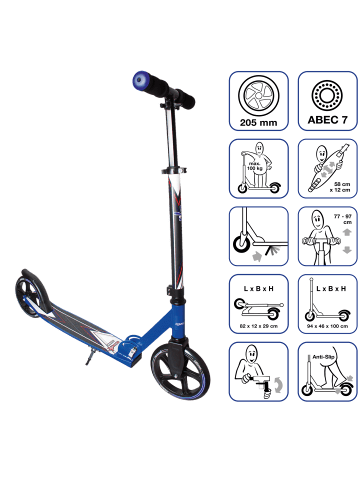 muuwmi Aluminium Scooter 205 mm in blau