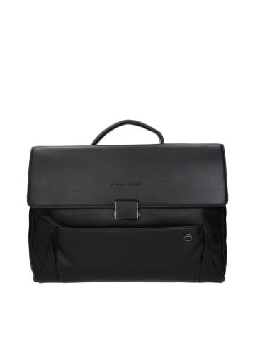 Piquadro Schwarz Leder Business und Laptop Tasche
