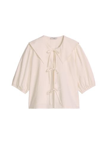 Marc O'Polo DENIM Kurzarm-Crinkle-Matrosenbluse in Silky White