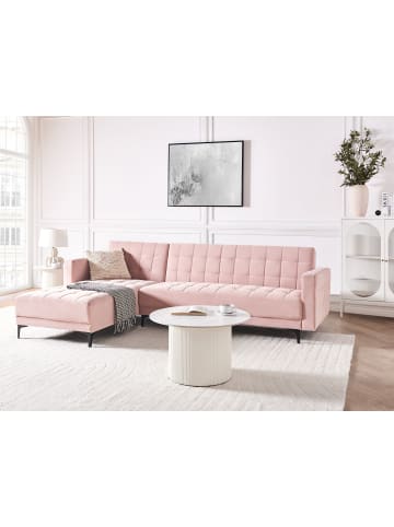 Beliani 2-tlg Ecksofa ABERDEEN in Rosa/Schwarz