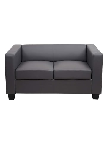 MCW 2er Sofa Lille, Kunstleder, Kunstleder, dunkelgrau