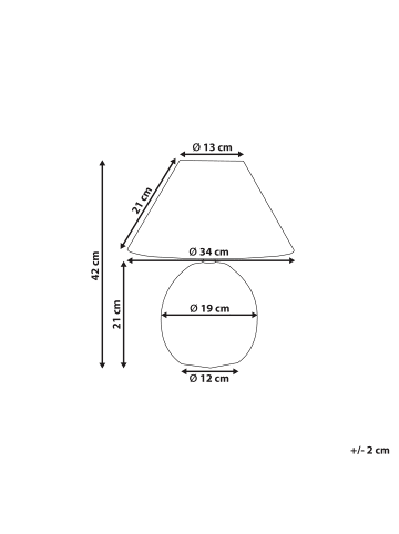 Beliani Tischleuchten CADENA in Beige/Schwarz - (W) 34 x (H) 42 x (L) 34 cm