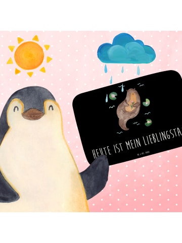 Mr. & Mrs. Panda Duschmatte Otter Seerose mit Spruch in Schwarz