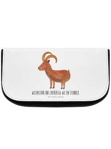 Mr. & Mrs. Panda Waschtasche Sternzeichen Steinbock mit Spruch in Weiß