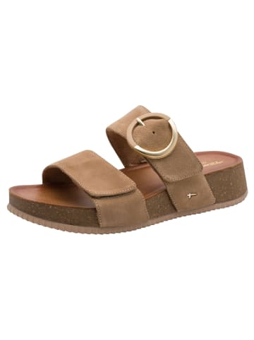 Tamaris WIDE FIT Pantolette in CAMEL SUEDE