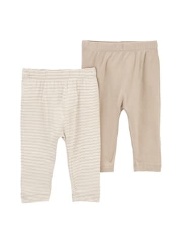 carter's 2er-Pack Frottee-Jogginghosen Ringel in Beige