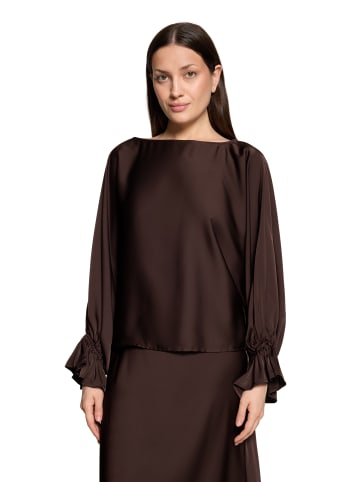 Vera Mont Satin-Bluse mit Fledermausärmeln in rostbraun
