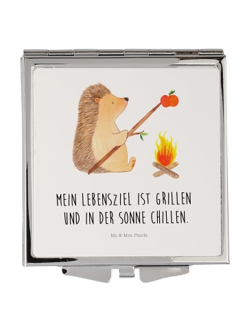 Mr. & Mrs. Panda Mini Spiegel Igel Grillen mit Spruch in Weiß