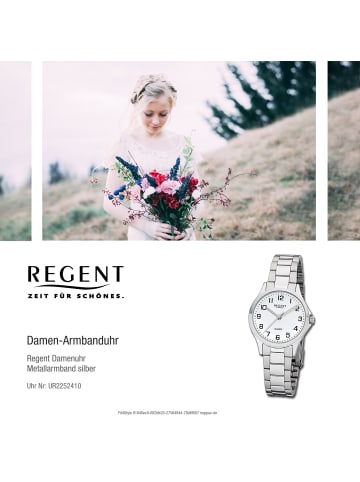 Regent Armbanduhr-Analog silber klein (ca. 29mm) Regent Metallarmband