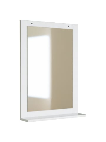 VCM  Holz Badspiegel Wandspiegel Hängespiegel Flonali in Weiß