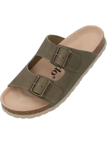Palado Pantoletten Korfu Oiled Premium Leather in Khaki