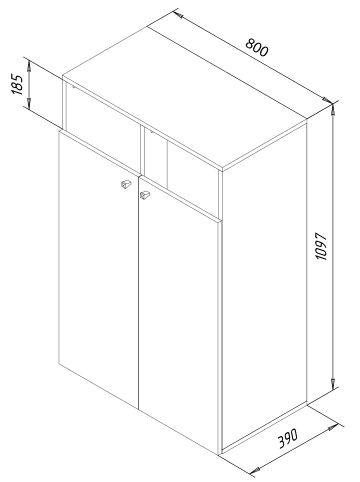 VCM  Wäscheschrank Wäschebox Dreso XL 2-f in Weiß