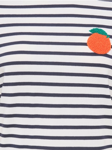 ONLY Gestreiftes T-Shirt Herzdetail und Kontrastsaum in Gelb