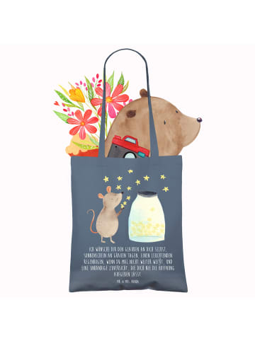 Mr. & Mrs. Panda büchertasche Maus Sterne mit Spruch in Indigo Blue