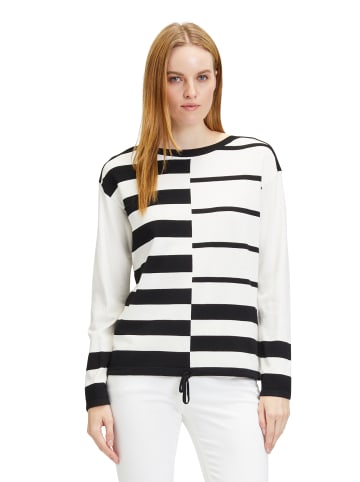 Betty Barclay Strickpullover mit U-Boot-Ausschnitt in Patch Black/Cream