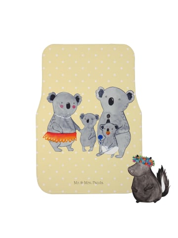 Mr. & Mrs. Panda Fußmatte Fürs Auto Koala Familie ohne Spruch in Gelb Pastell