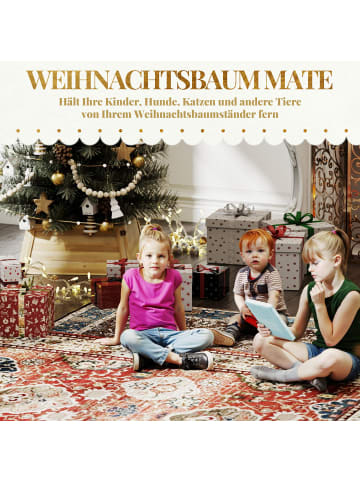 HOMCOM Weihnachtsbaumkragen-65L x 65B x 27H cm-Naturholz