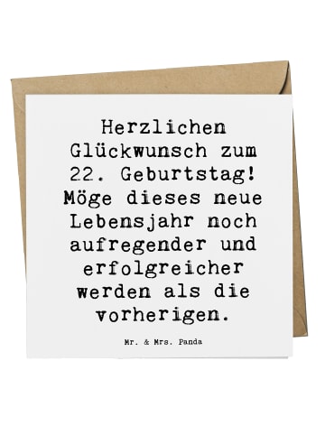 Mr. & Mrs. Panda Doppelkarte Spruch 22. Geburtstag mit Spruch in Weiß