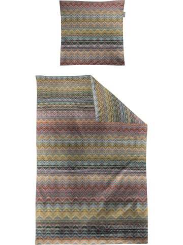 Irisette Mako-Satin Bettwäsche in aubergine-grau-bunt