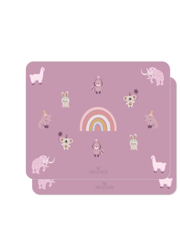 Tinyloaders Platzdeckchen, Platzmatte, Tischset, Unterlage, 43 cm x 34 cm, RAINBOW-BIRTHDAY